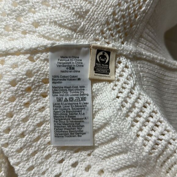 Madewell XL Off-White Lighthouse Open-Stitch Knit Dolman Cotton Pullover Sweater - Picture 14 of 14